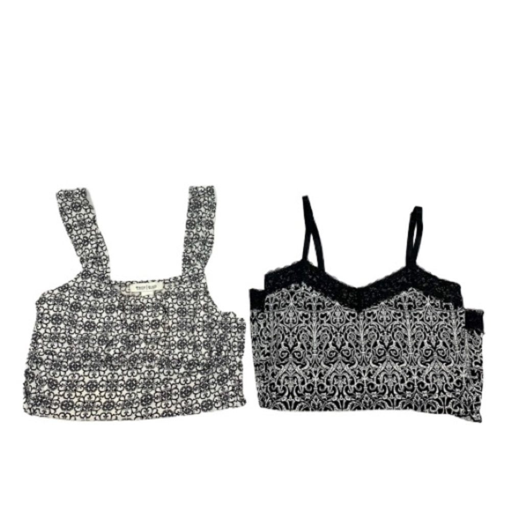 White House Black Market Set Of Two Geometric Floral Imperial Print Tank Tops